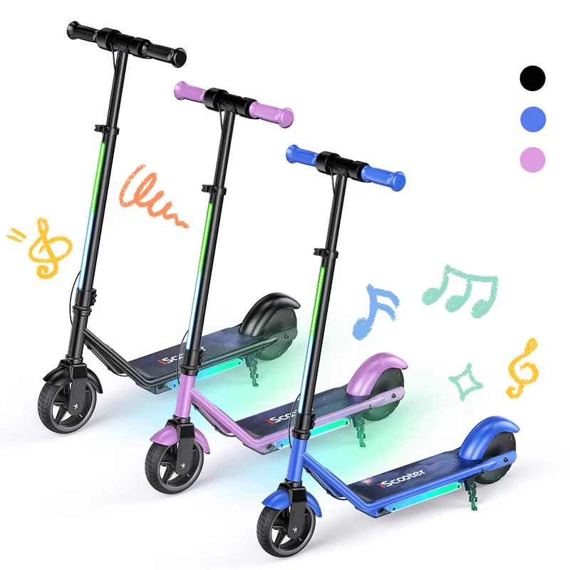 iK3Pro stylische Kinder-E-Scooter mit LED-Beleuchtung & höhenverstellbarem Design